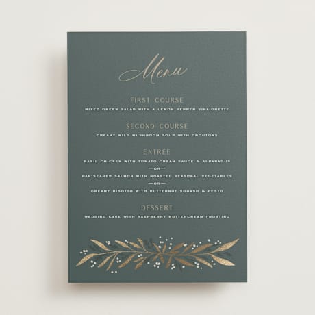 Foil-Pressed Menus