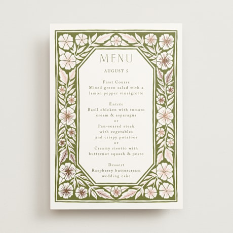 Foil-Pressed Menus