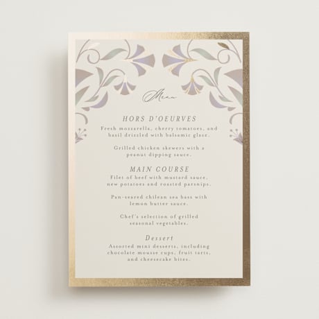 Foil-Pressed Menus