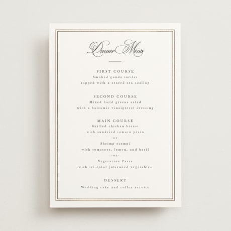 Foil-Pressed Menus