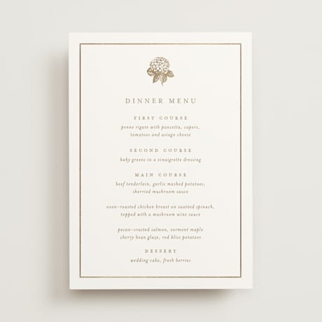 Foil-Pressed Menus