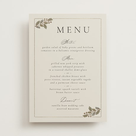 Foil-Pressed Menus