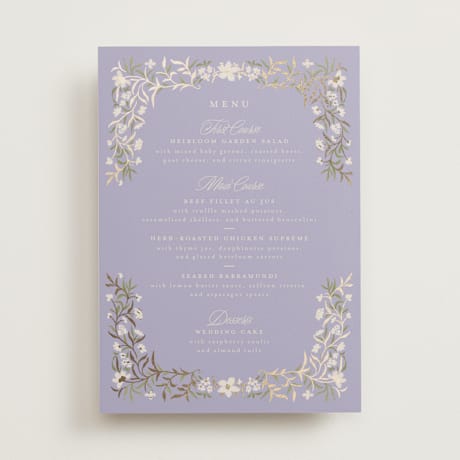 Foil-Pressed Menus