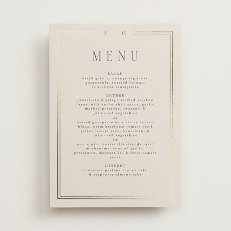 Foil-Pressed Menus