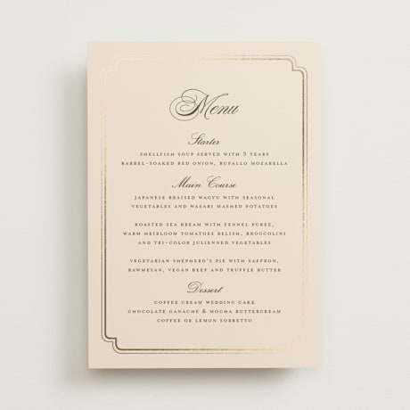 Foil-Pressed Menus