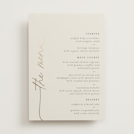 Foil-Pressed Menus