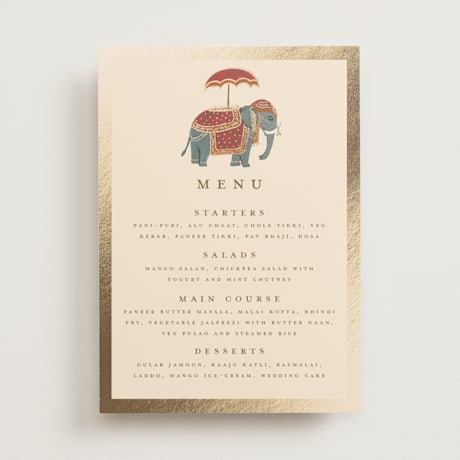 Foil-Pressed Menus