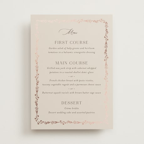 Foil-Pressed Menus