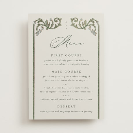 Foil-Pressed Menus