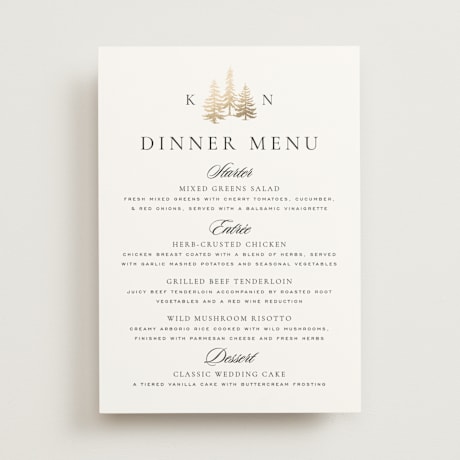 Foil-Pressed Menus