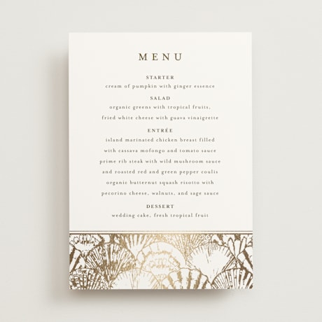 Foil-Pressed Menus