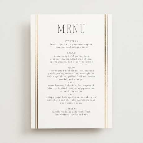 Foil-Pressed Menus