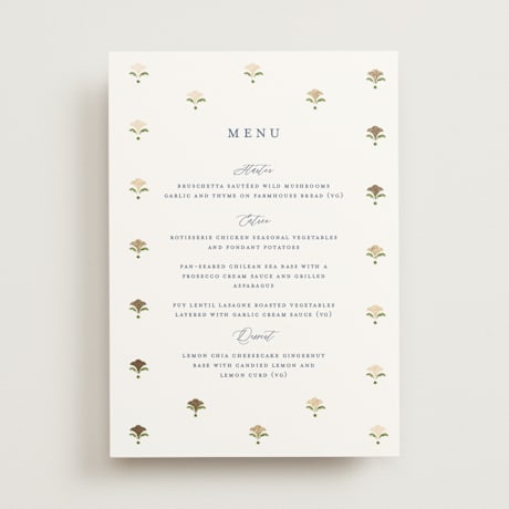 Foil-Pressed Menus