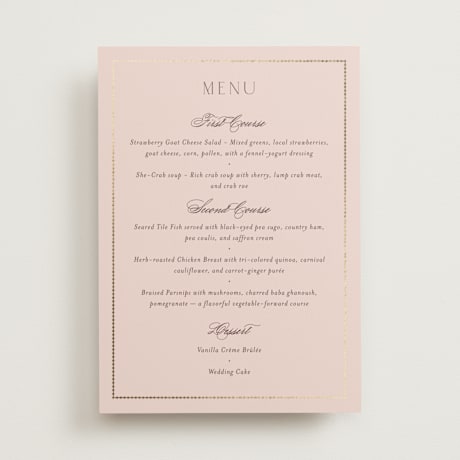 Foil-Pressed Menus