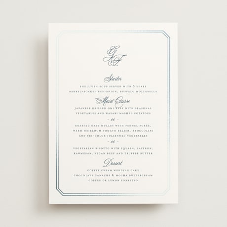 Foil-Pressed Menus