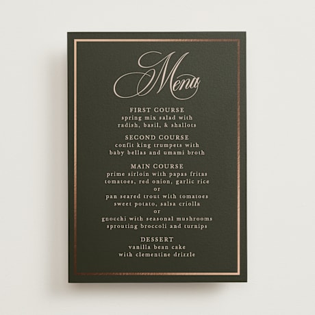 Foil-Pressed Menus