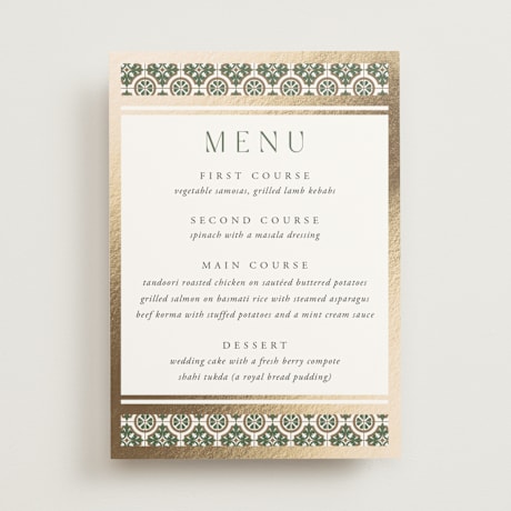 Foil-Pressed Menus