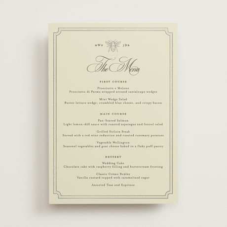 Foil-Pressed Menus