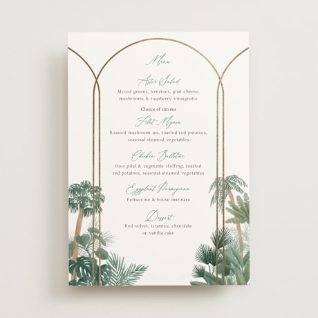 Foil-Pressed Menus