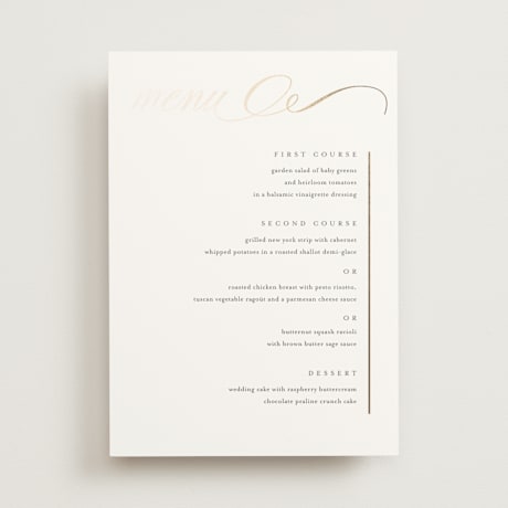 Foil-Pressed Menus