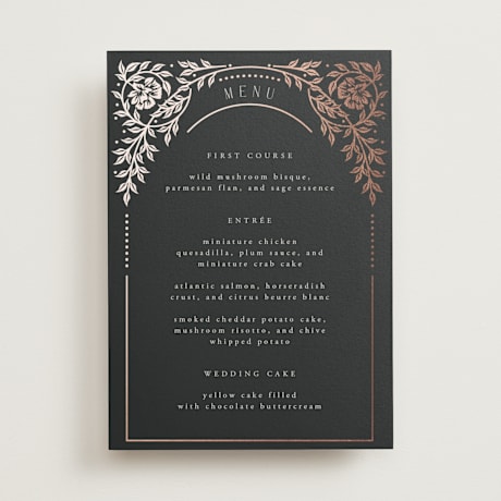 Foil-Pressed Menus