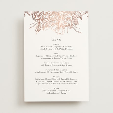 Foil-Pressed Menus