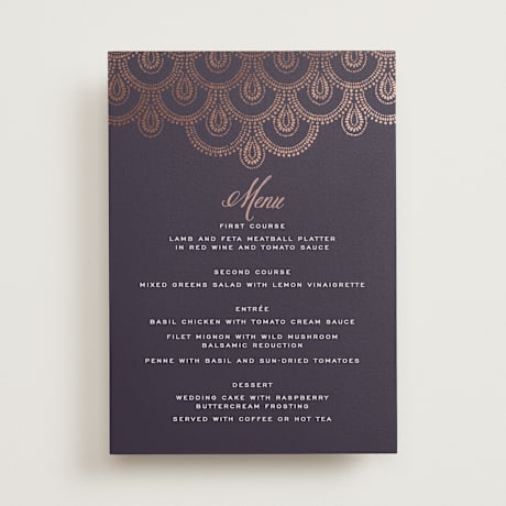 Foil-Pressed Menus