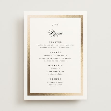 Foil-Pressed Menus