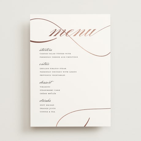 Foil-Pressed Menus