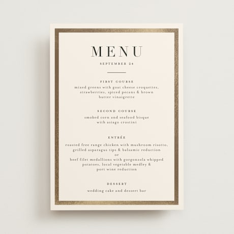 Foil-Pressed Menus