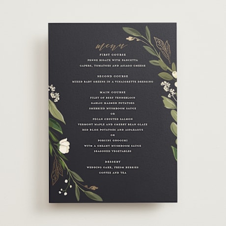 Foil-Pressed Menus