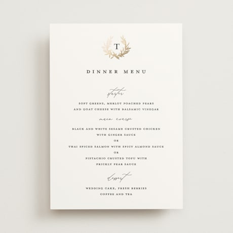 Foil-Pressed Menus