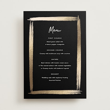 Foil-Pressed Menus