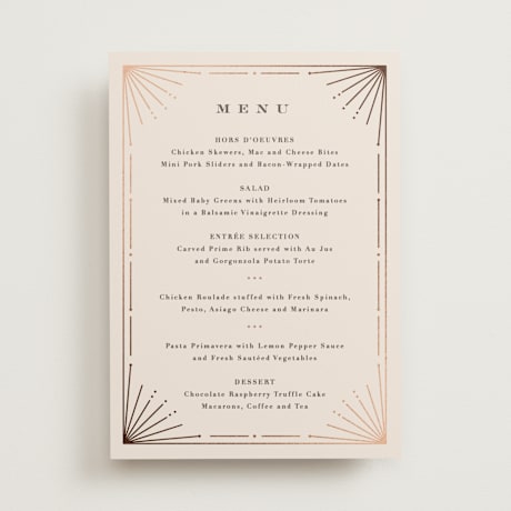 Foil-Pressed Menus