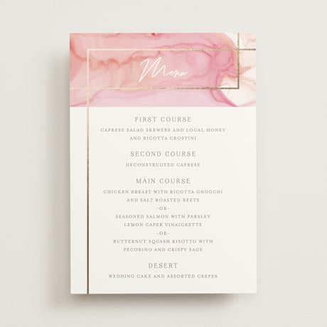 Foil-Pressed Menus