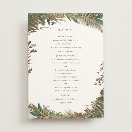Foil-Pressed Menus