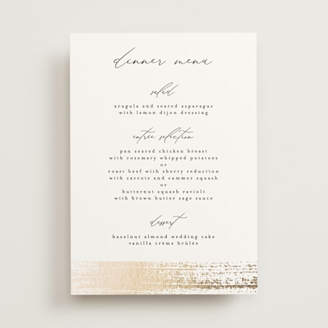 Foil-Pressed Menus