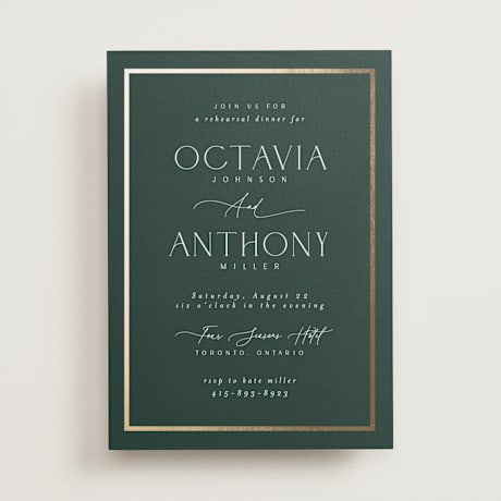 Foil-Pressed Rehearsal Dinner Invitations