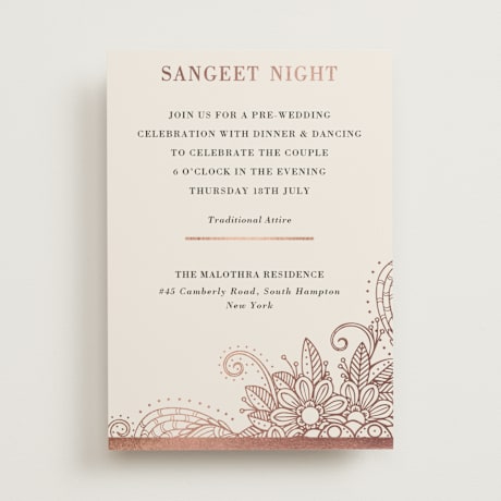 Foil-Pressed Sangeet Invitations