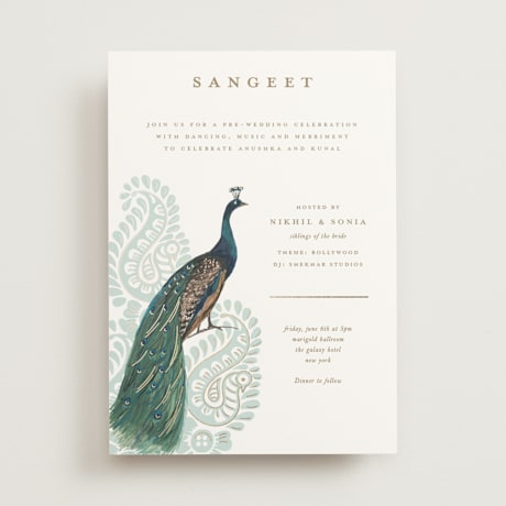 Foil-Pressed Sangeet Invitations