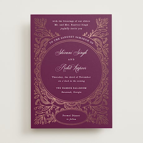 Foil-Pressed Sangeet Invitations