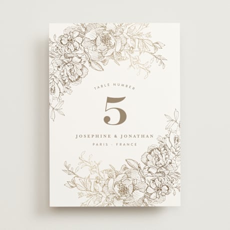 Foil-pressed Table Numbers