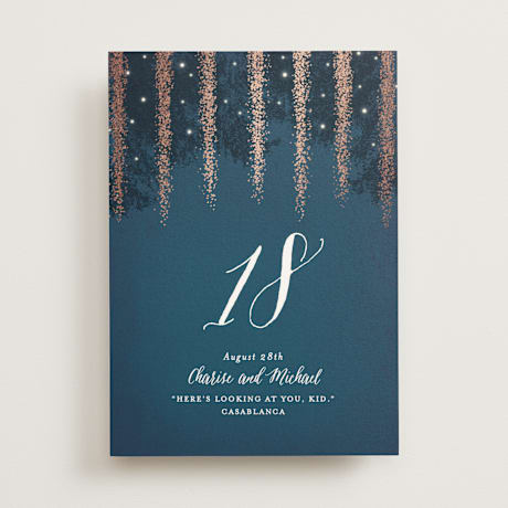 Foil-pressed Table Numbers