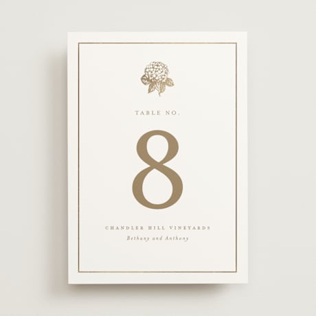 Foil-pressed Table Numbers