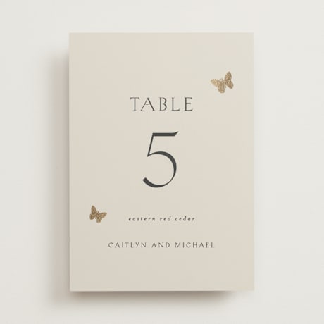 Foil-pressed Table Numbers