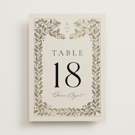 Foil-pressed Table Numbers