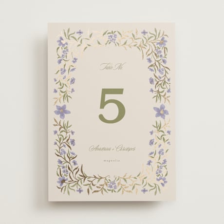 Foil-pressed Table Numbers