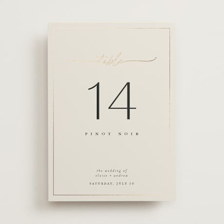Foil-pressed Table Numbers