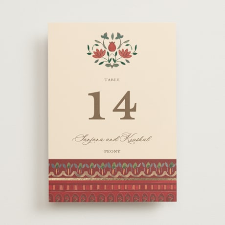 Foil-pressed Table Numbers