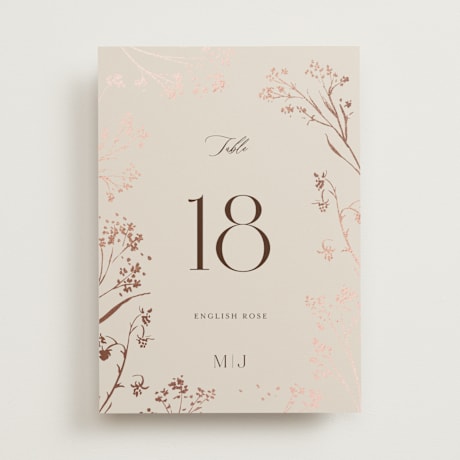 Foil-pressed Table Numbers